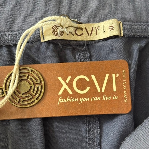 XCVI Washburn Cargo Pants Sz XL Blue Utlilty Lightweight Flare‎ Leg Comfort - Picture 3 of 10
